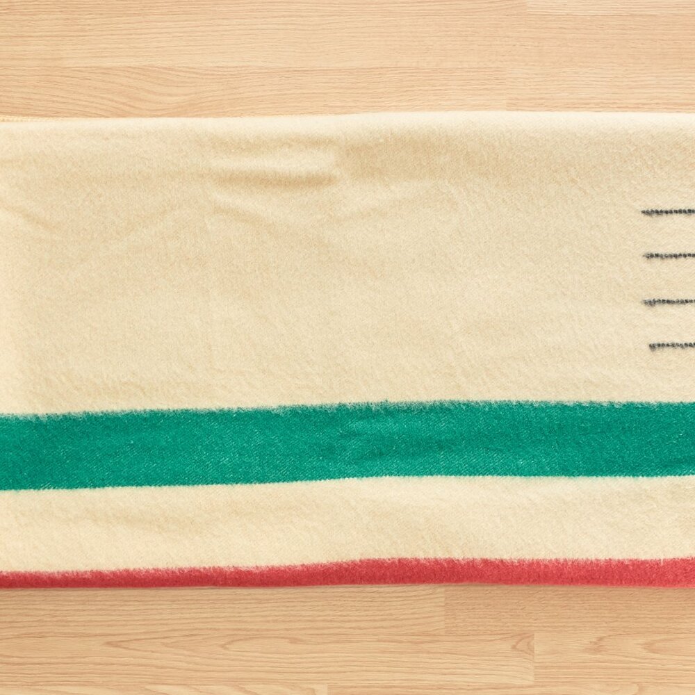 Vintage 4 Point Wool Blanket / Hudson's Bay Style / Striped